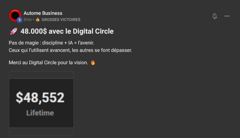 Témoignage membre Digital Circle - Autome partage son expérience